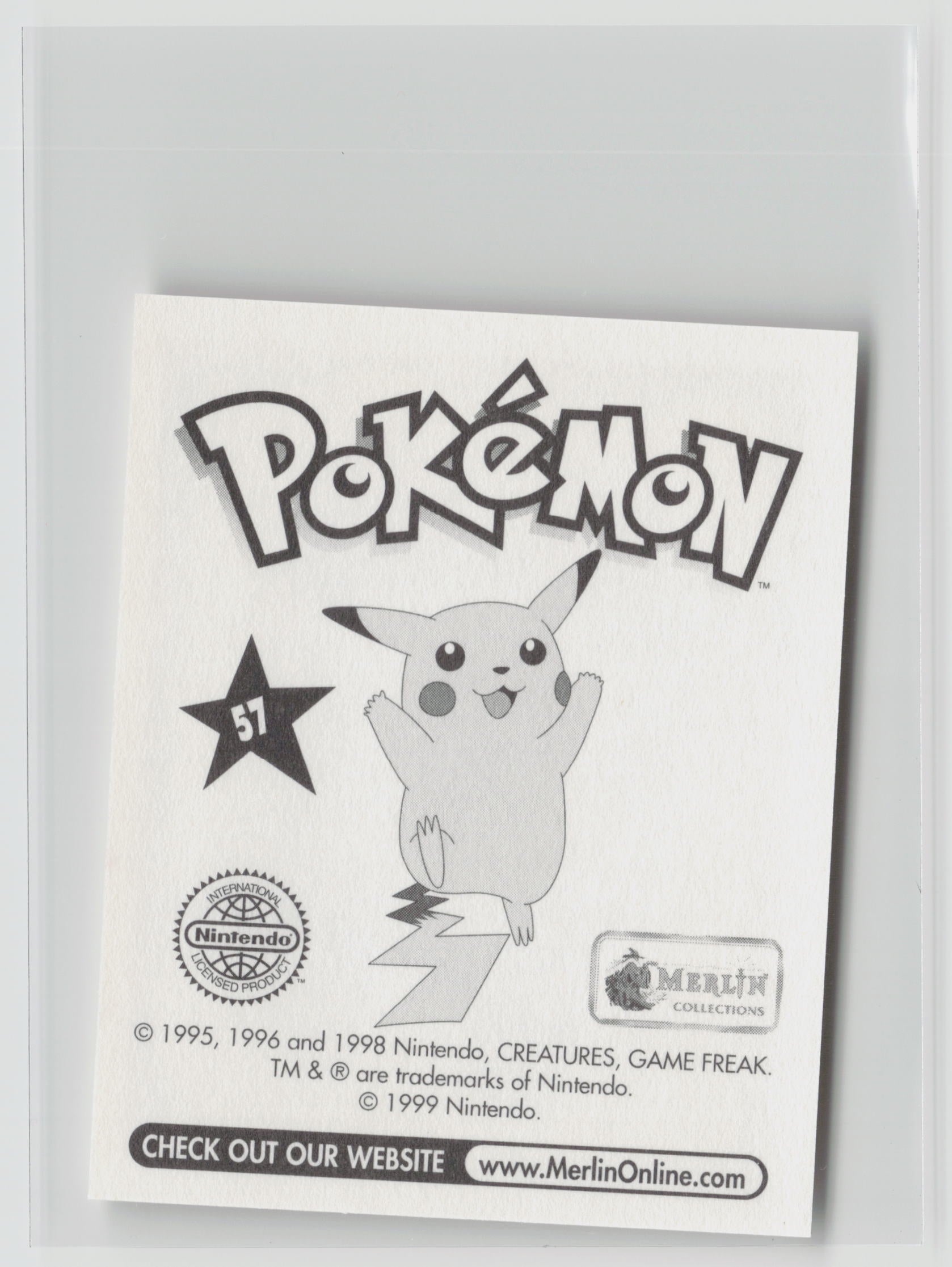 Primeape - Merlin Topps Sticker 1999 #57 NM (Back)