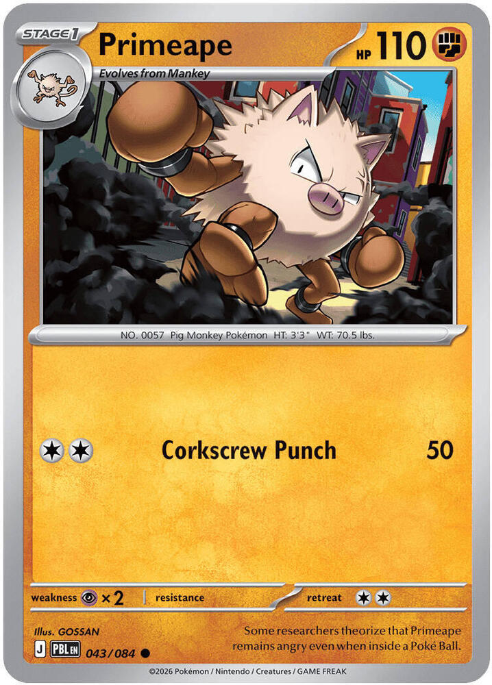 Primeape Common PBL 043/084 NM
