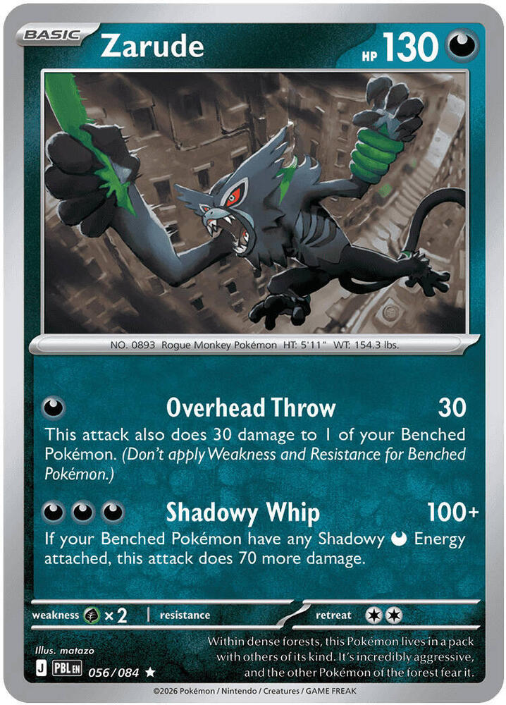 Zarude Rare Holo PBL 056/084 NM