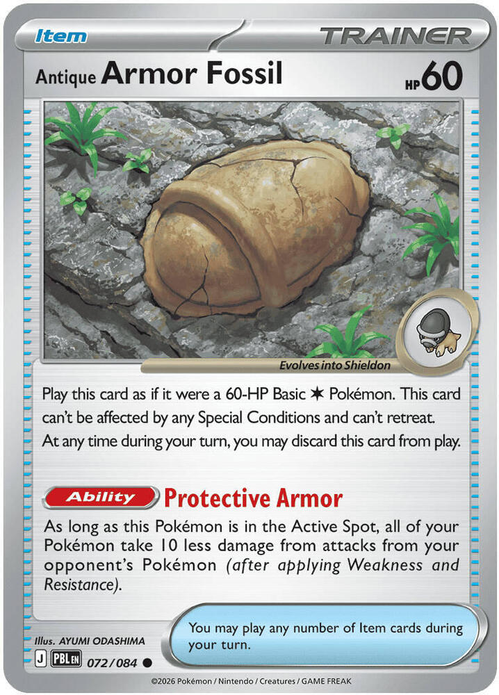 Antique Armor Fossil Common PBL 072/084 NM