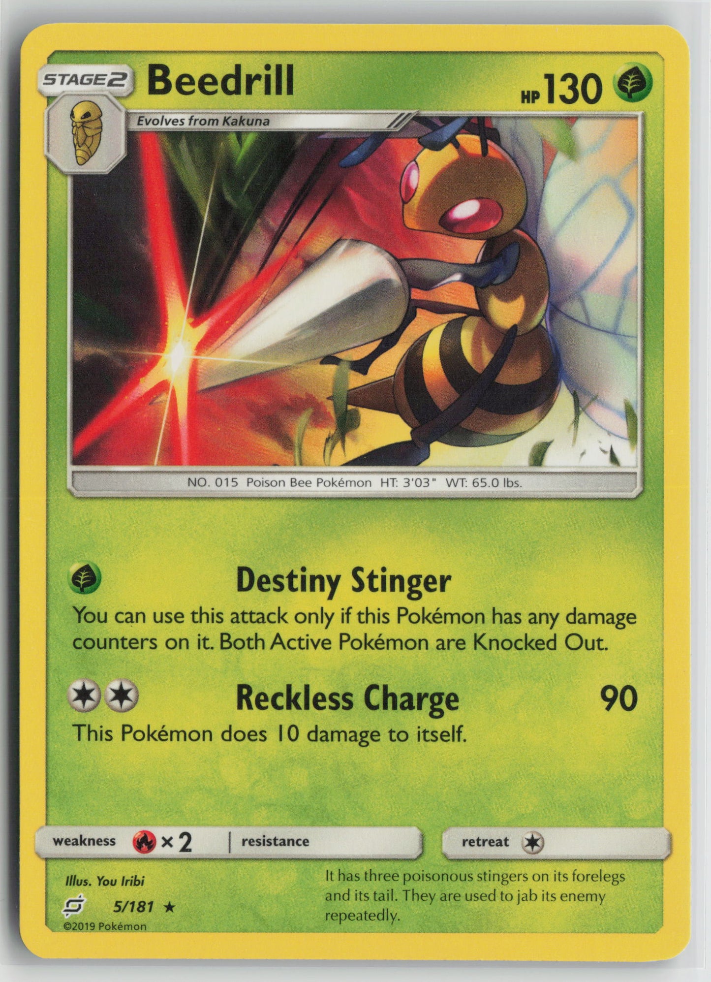 Beedrill Rare SM - Team Up 5/181 NM