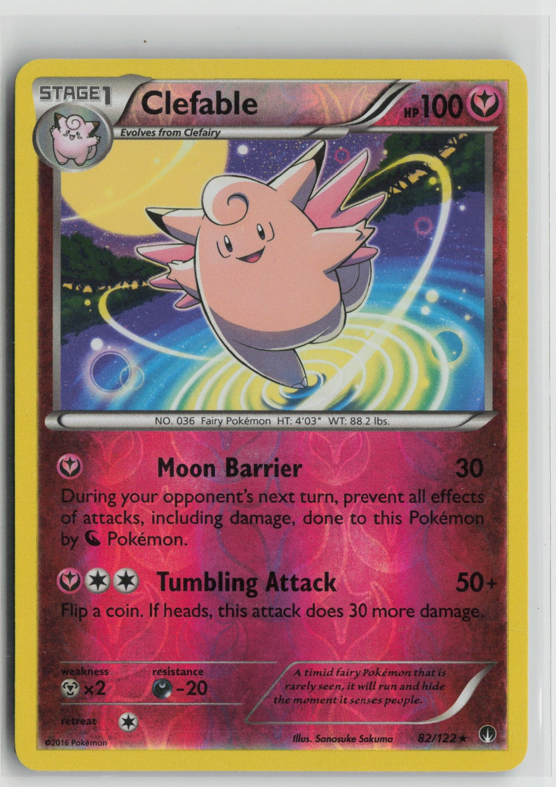 Clefable Rare Reverse Holo BKP 82/122 LP