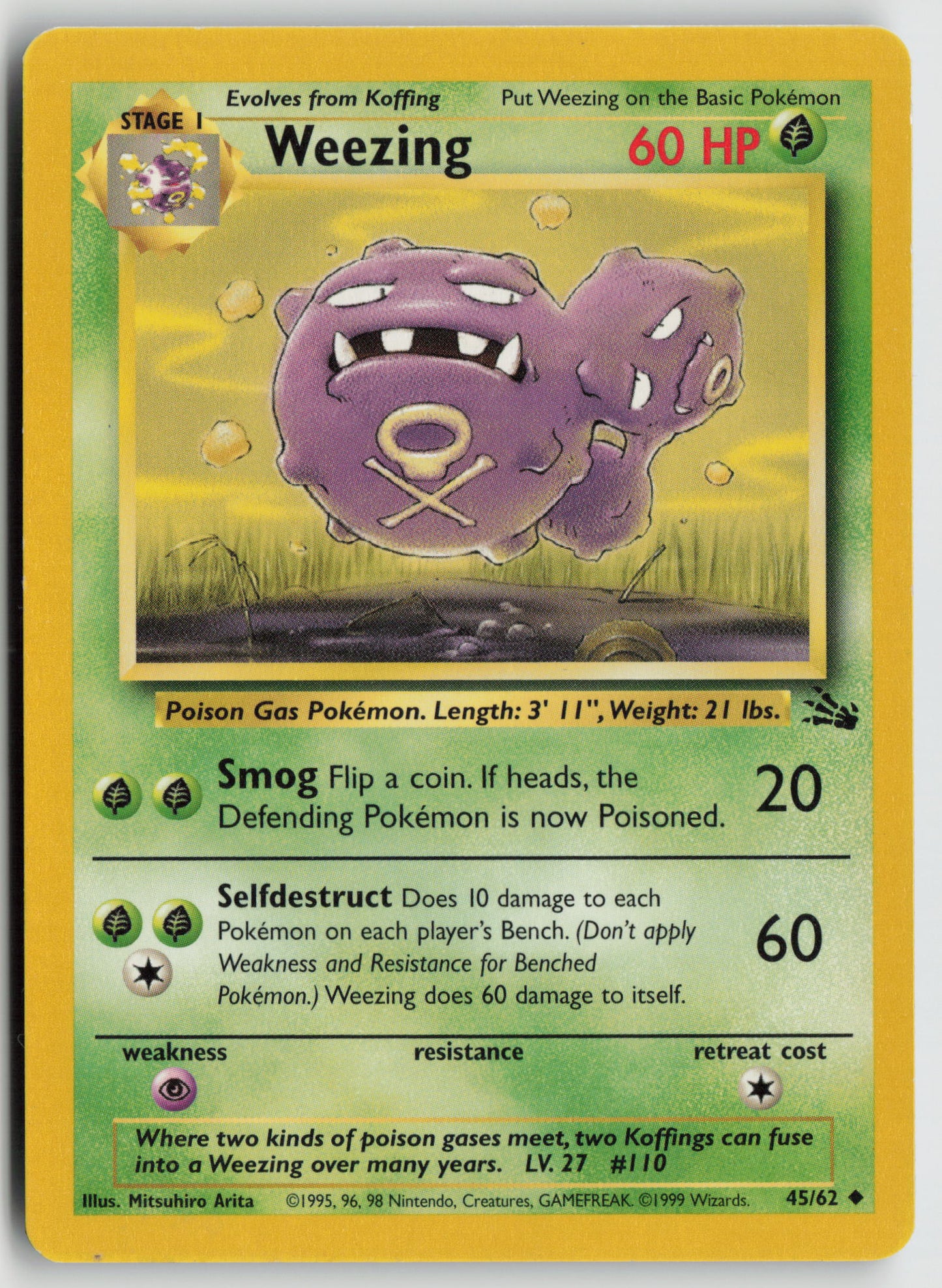 Weezing Uncommon Fossil 45/62 MP