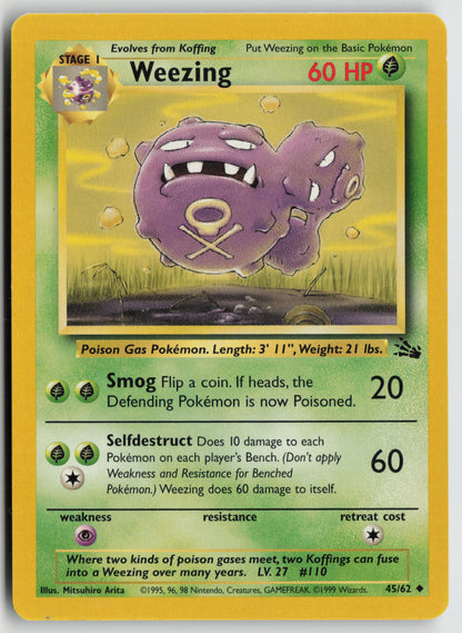Weezing Uncommon Fossil 45/62 MP