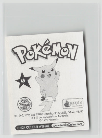 Wigglytuff - Merlin Topps Sticker 1999 #40 NM (Back)