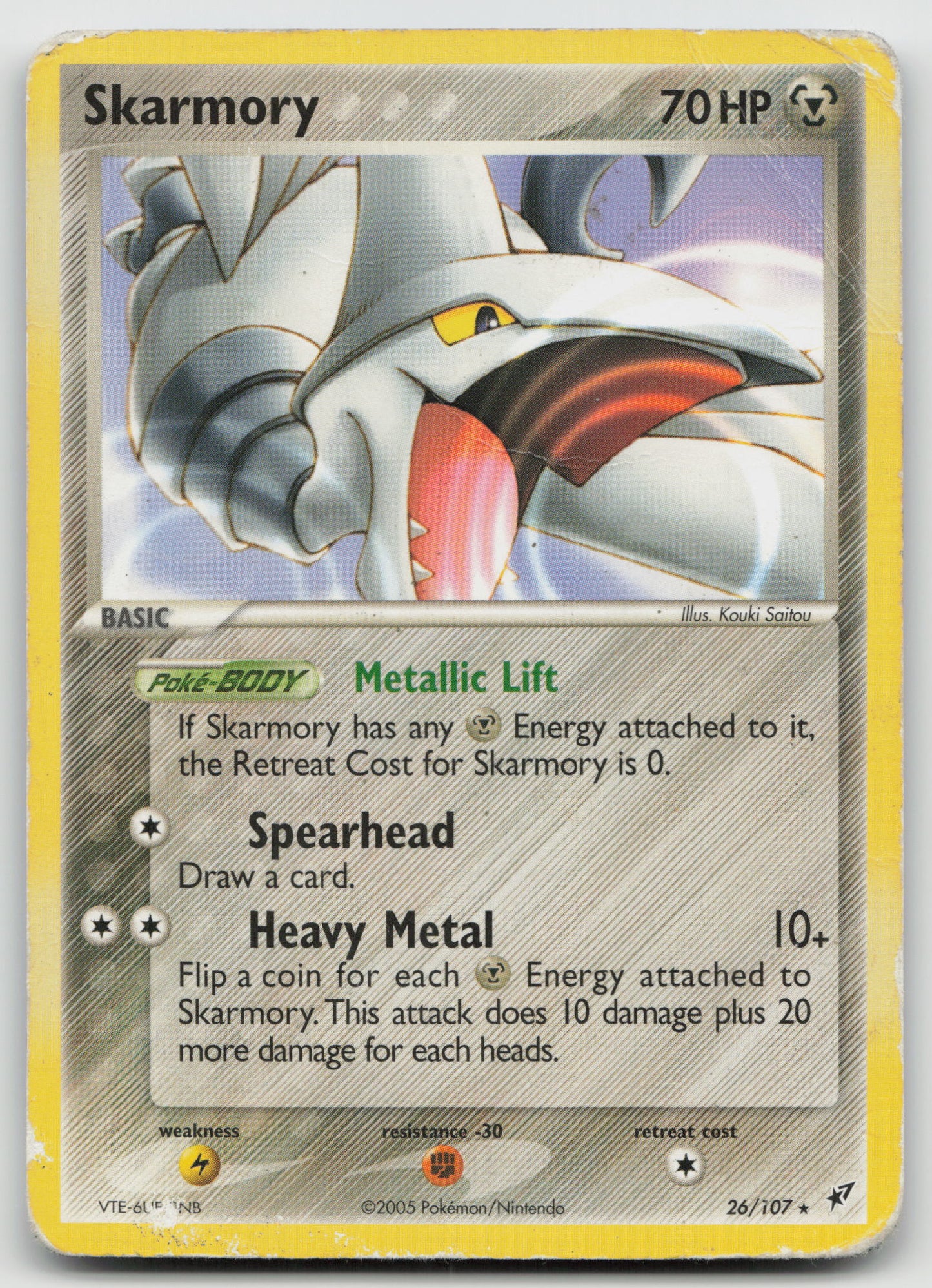 Skarmory Rare Normal DX 26/107 HP