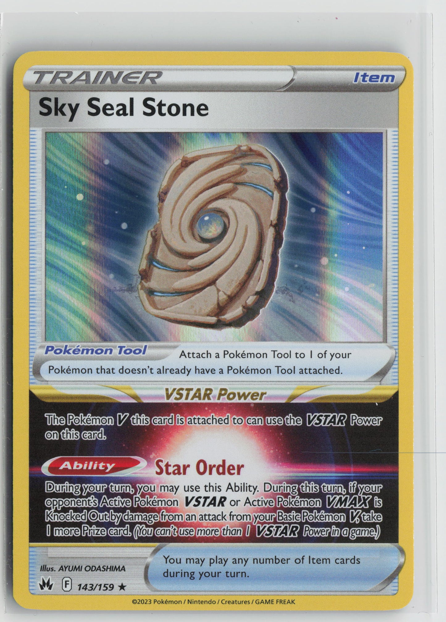 Sky Seal Stone Holo Rare Crown Zenith 143/159 NM
