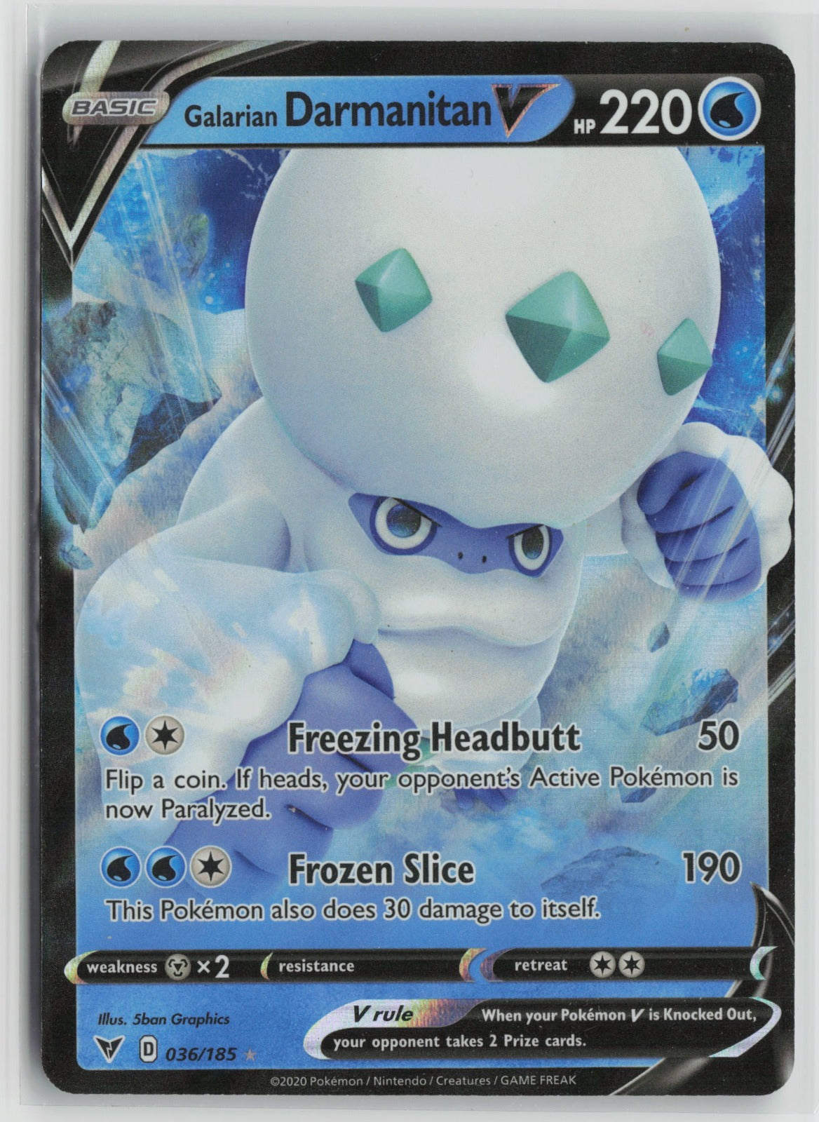 Galarian Darmanitan V Ultra Rare Holo SWSH04 036/185 NM