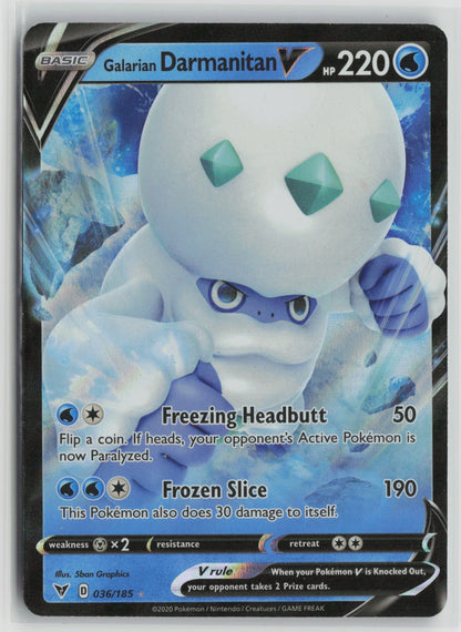 Galarian Darmanitan V Ultra Rare Holo SWSH04 036/185 NM
