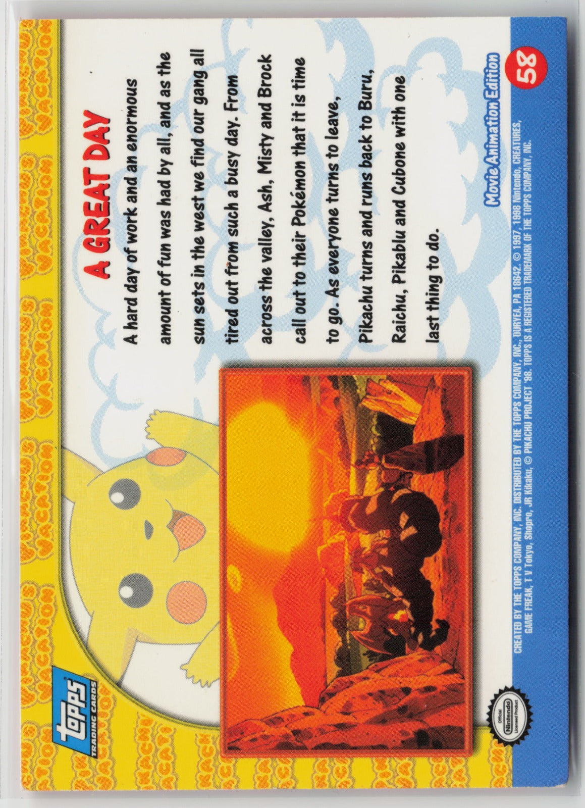 Topps A Great Day Pikachu's Vacation #58 NM (Back)