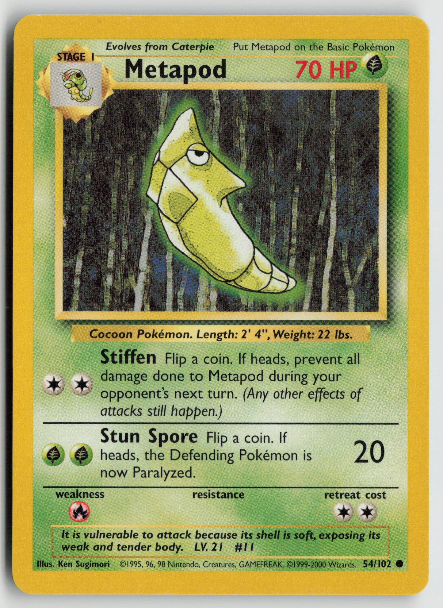 Metapod Common Base Set 054/102 MP