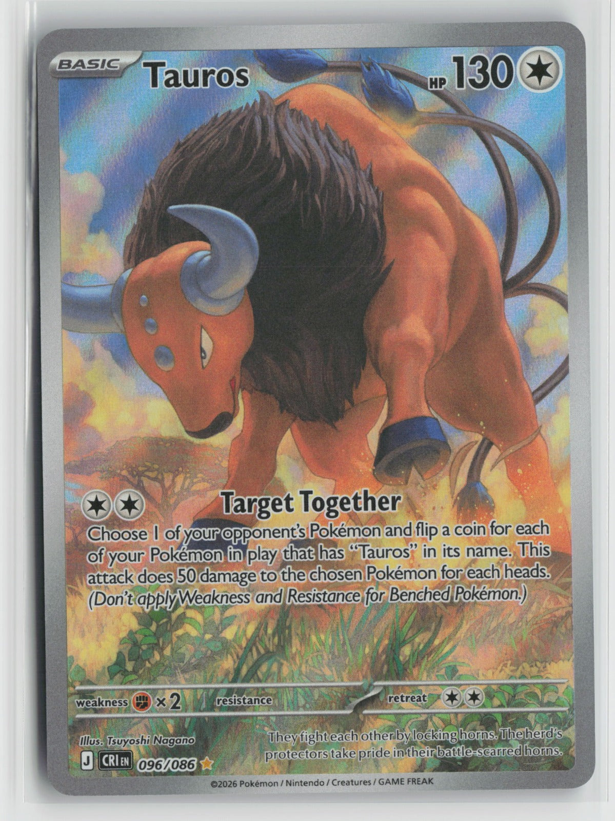 Tauros Illustration Rare Holo CRI 096/086 NM