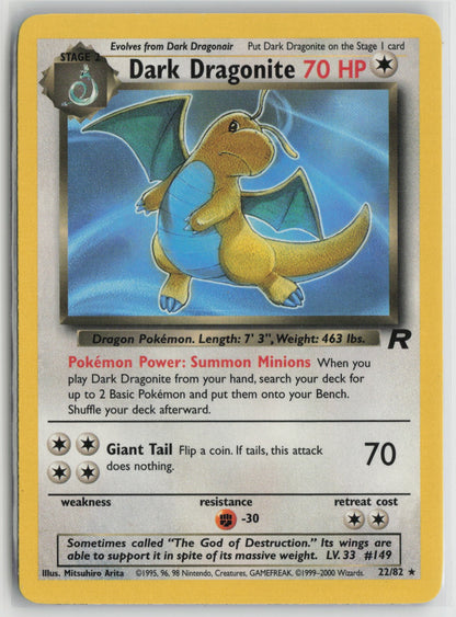 Dark Dragonite (22) Rare Unlimited TR 22/82 NM