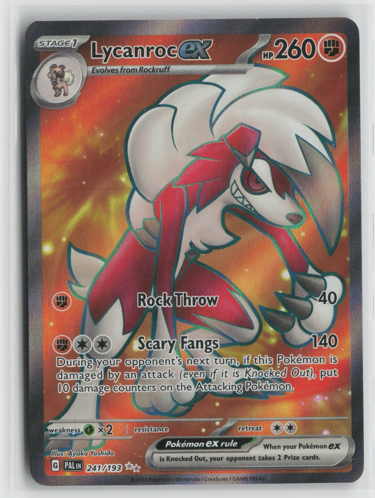 Lycanroc ex - Ultra Rare Holo PAL 241/193 NM
