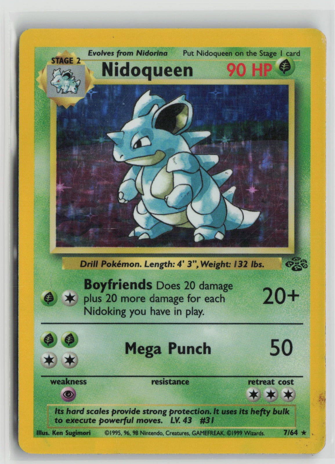 Nidoqueen (7) Holo Rare Unlimited JU 07/64 HP