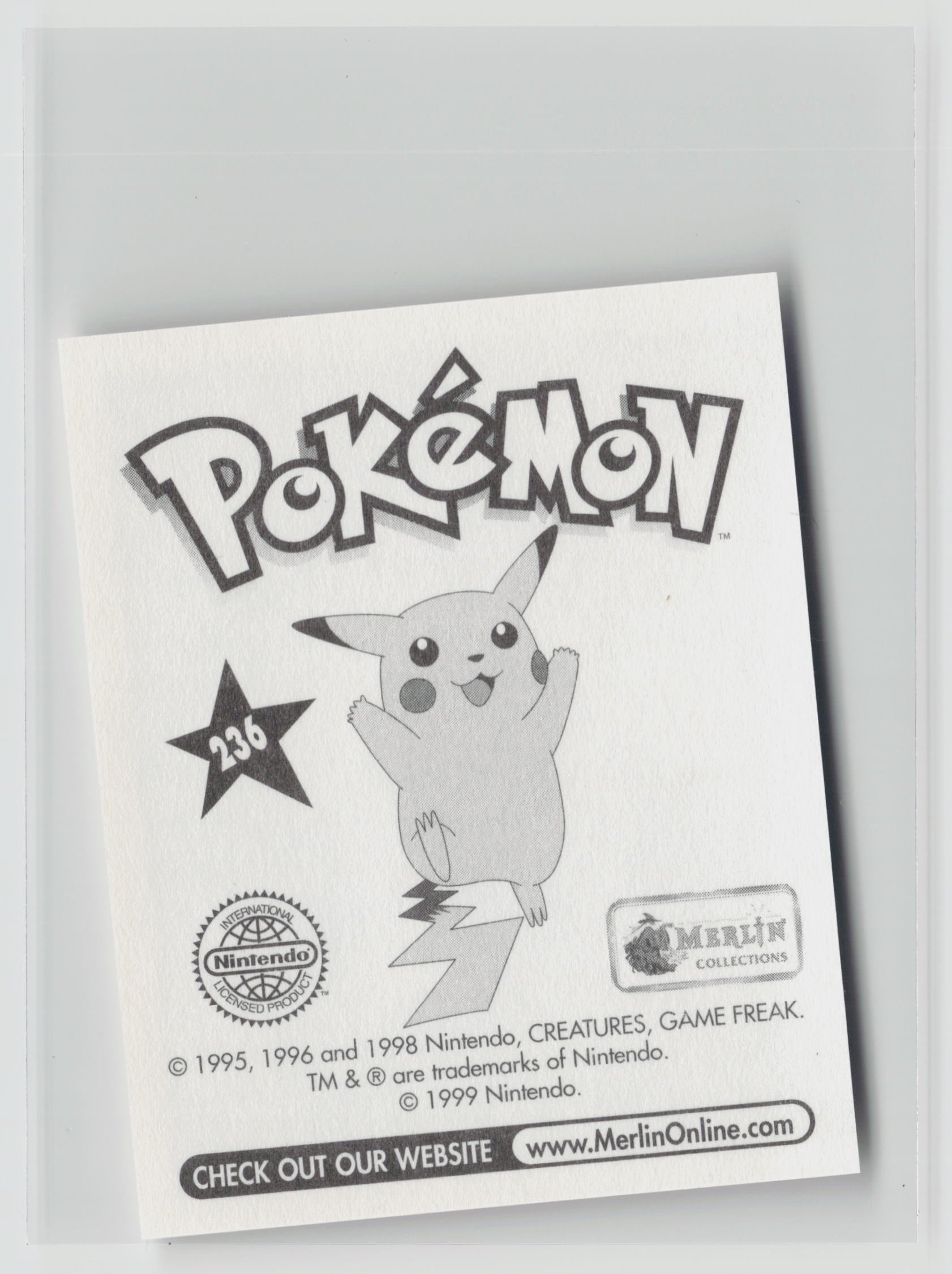 Poliwrath - Merlin Topps Sticker 1999 #236 NM (Back)