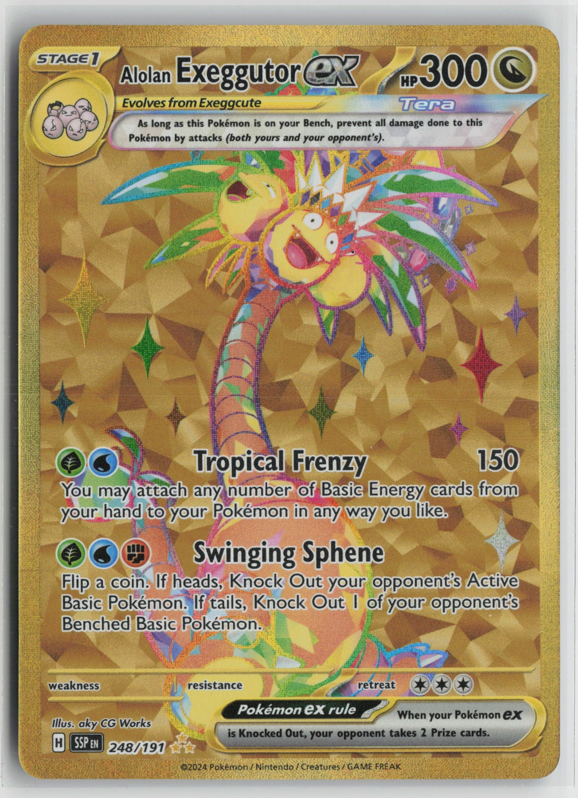 Alolan Exeggutor ex Hyper Rare Holo SSP 248/191 NM