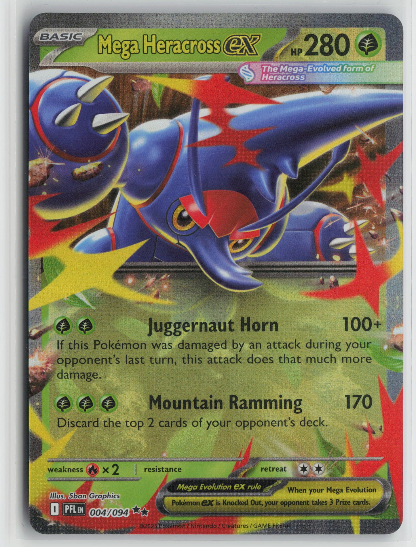 Mega Heracross ex - Double Rare ME02: Phantasmal Flames 004/094 NM