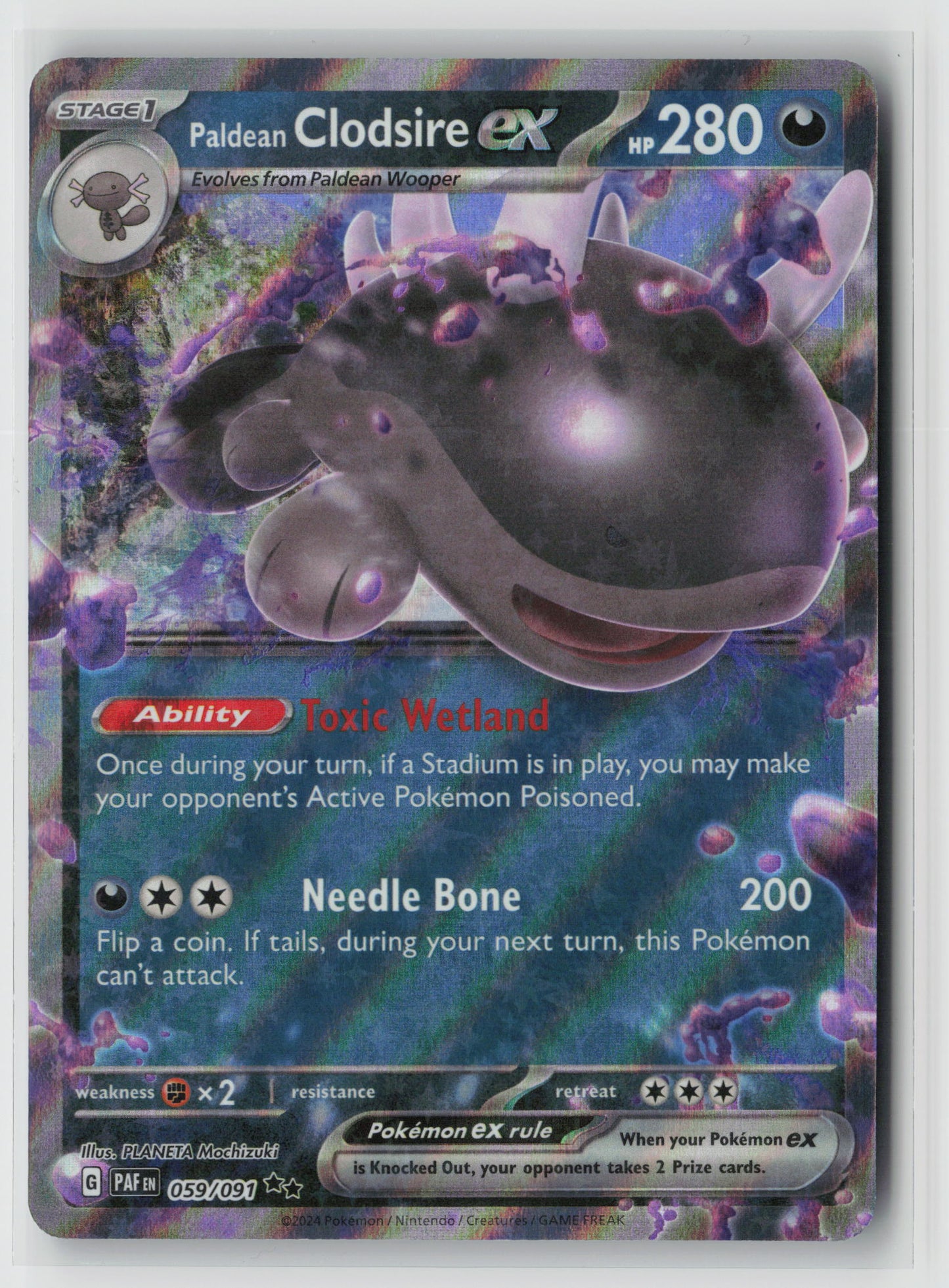 Paldean Clodsire ex - Double Rare SV: Paldean Fates 059/091 NM