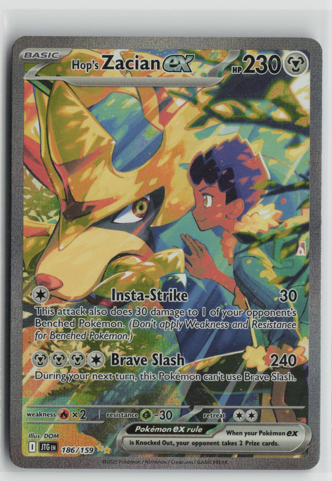 Hop's Zacian ex - Special Illustration Rare Holo JTG 186/159 NM