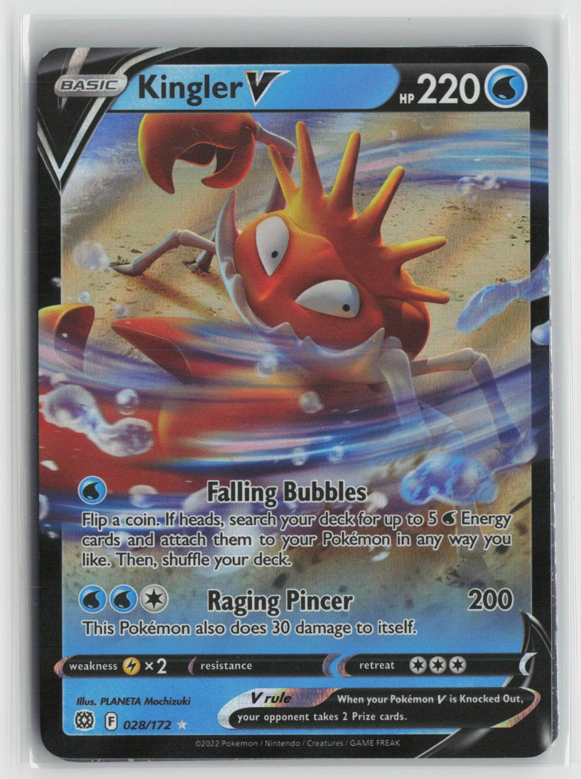 Kingler V Ultra Rare Holo SWSH09 028/172 NM