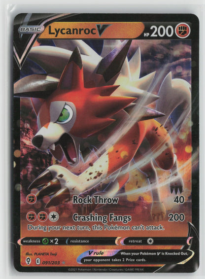 Lycanroc V Ultra Rare Holo SWSH07 091/203 NM