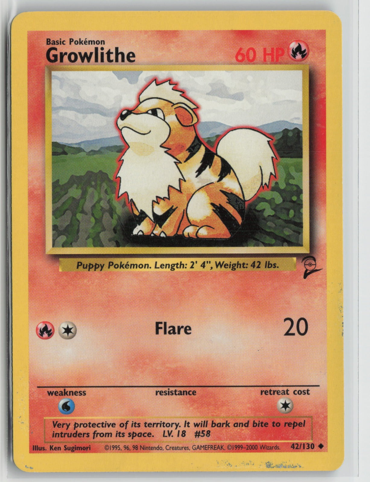 Growlithe Uncommon BS2 042/130 MP