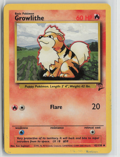 Growlithe Uncommon BS2 042/130 MP