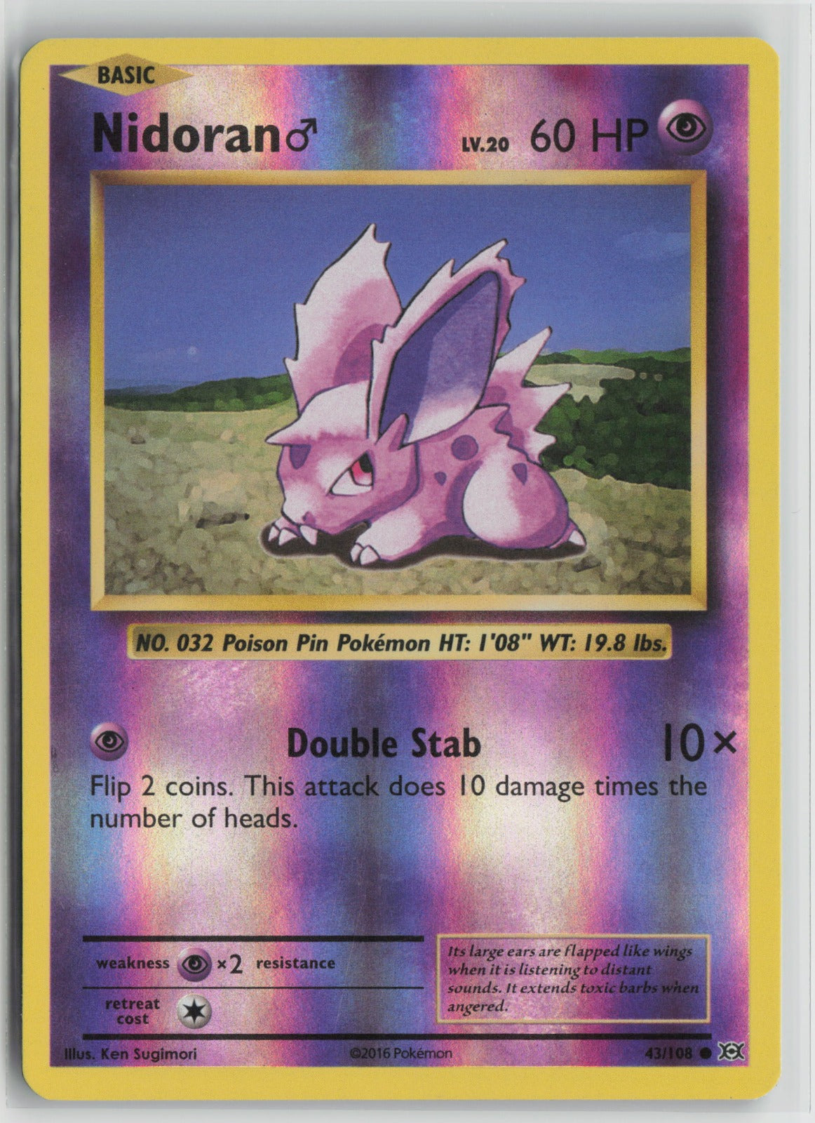 Nidoran M Common Reverse Holo EVO 43/108 NM