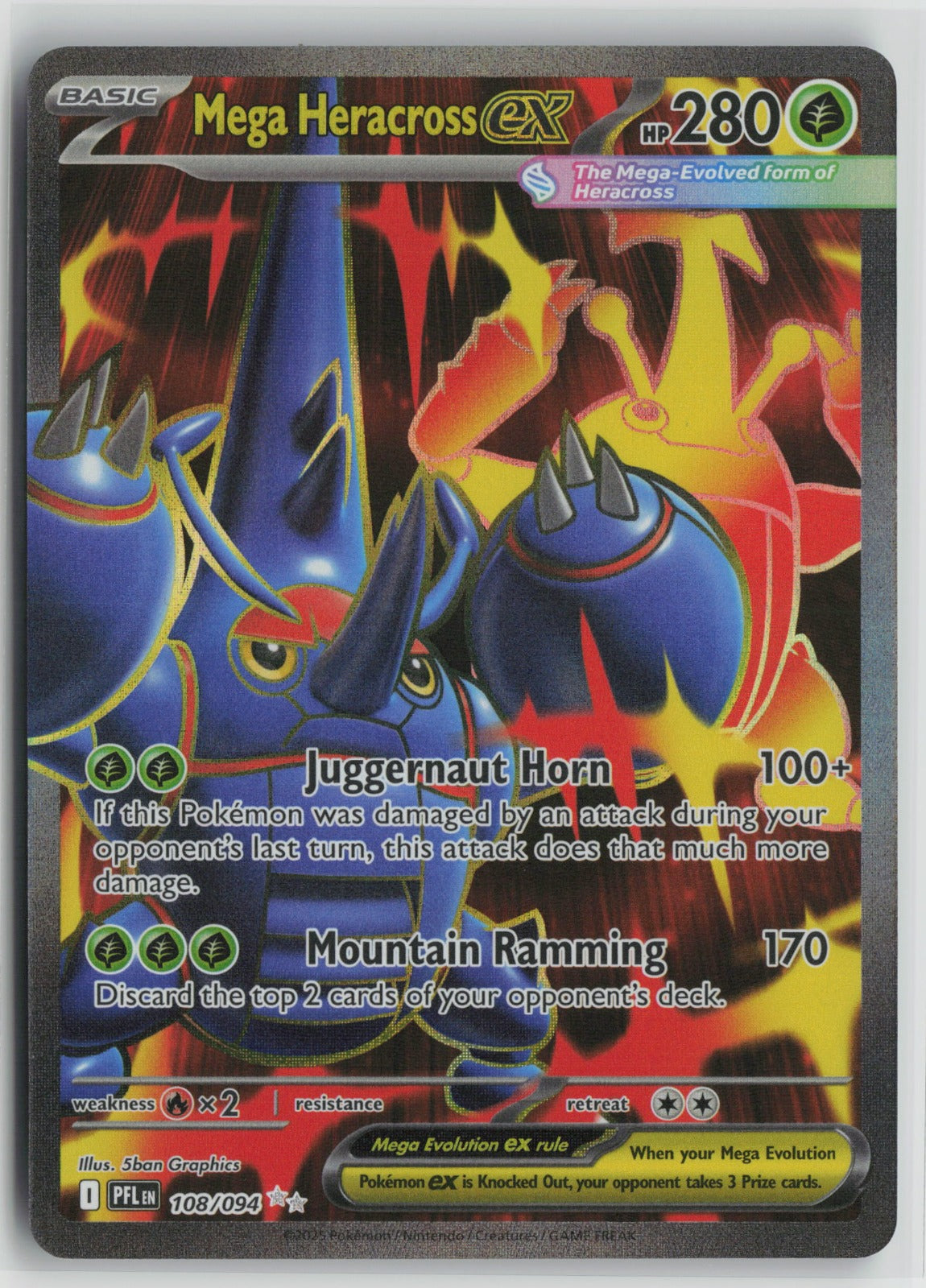Mega Heracross ex - Ultra Rare Holo PFL 108/094 NM