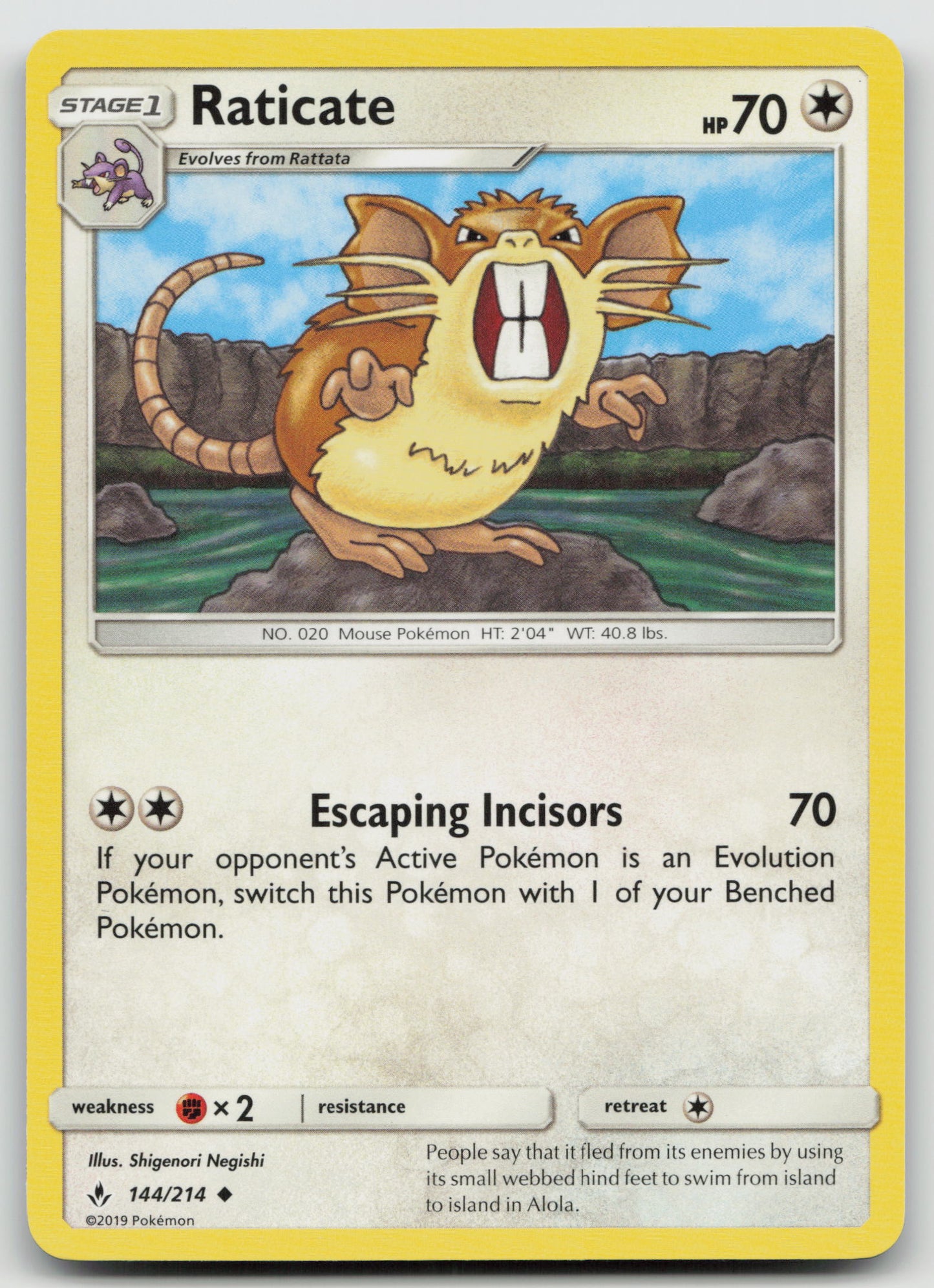 Raticate Uncommon Normal SM10 144/214 NM