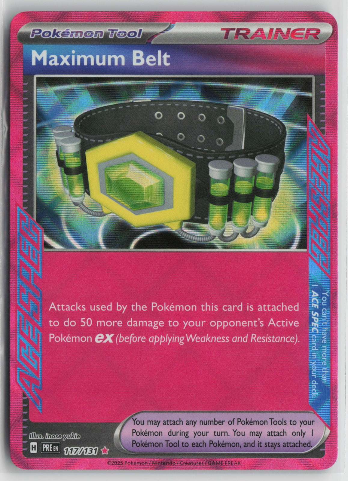Maximum Belt ACE SPEC Rare Holo PRE 117/131 NM