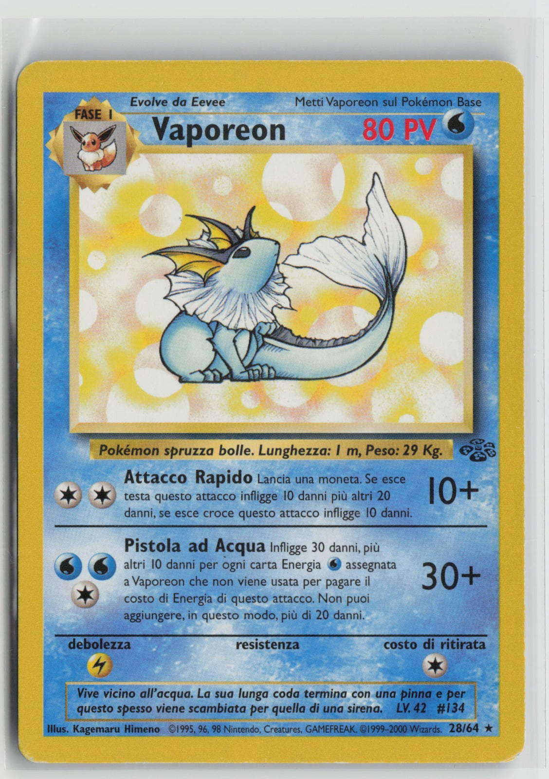 Vaporeon (28) Rare Unlimited JU 28/64 MP
