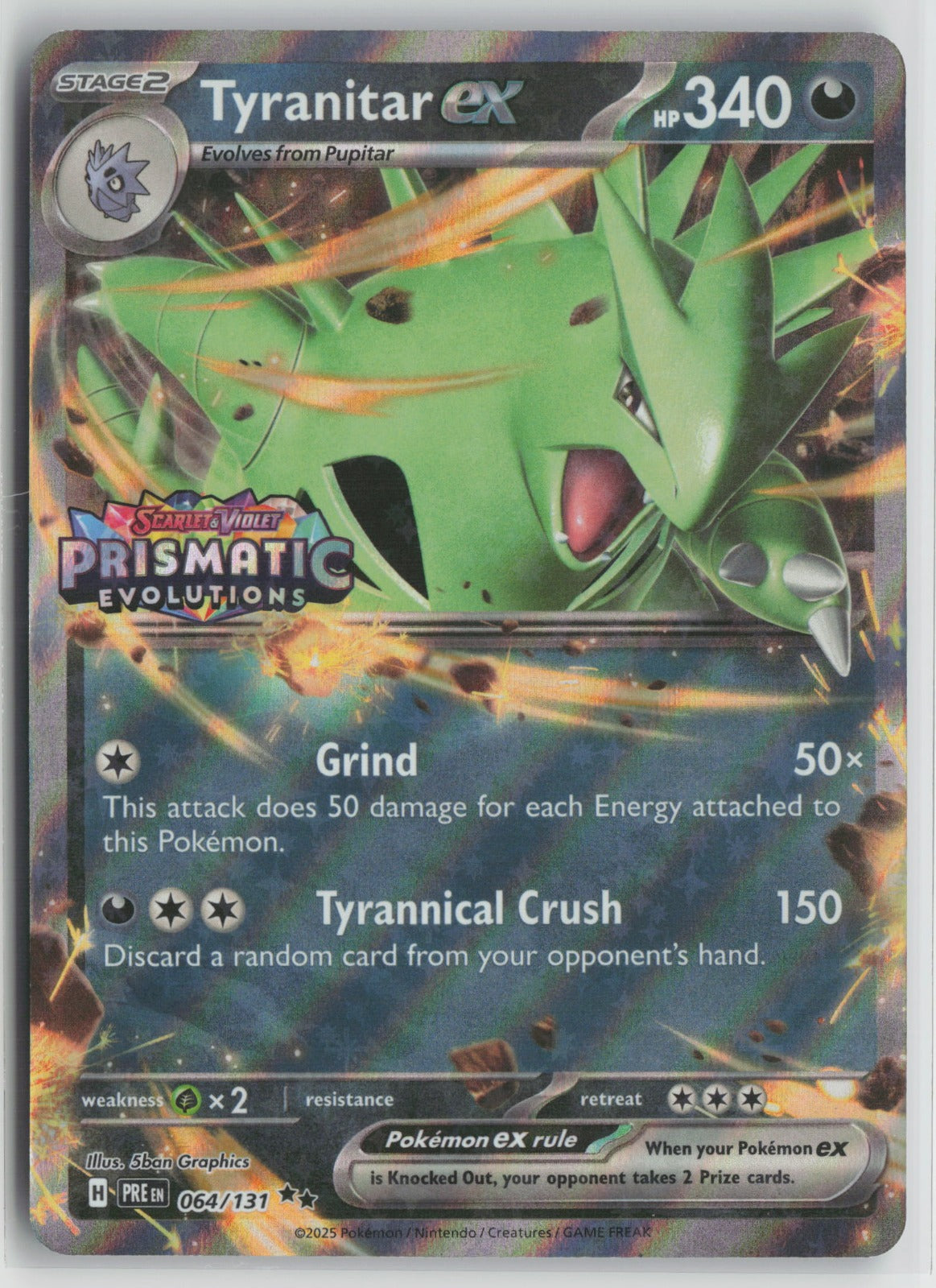 Tyranitar ex (Prismatic Evolutions Stamp) Double Rare Holo MCAP 064/131 NM