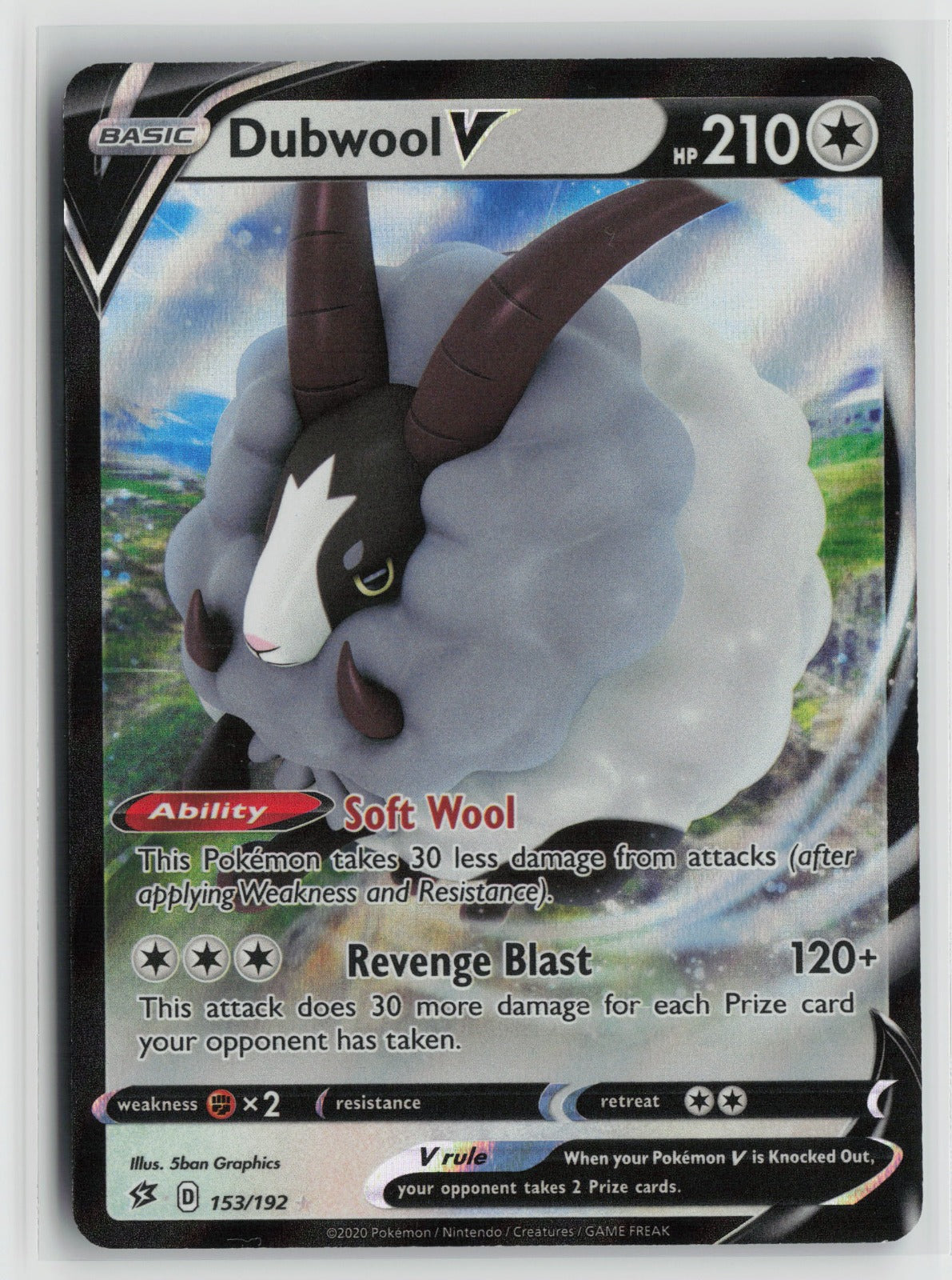 Dubwool V Ultra Rare Holo SWSH02 153/192 NM