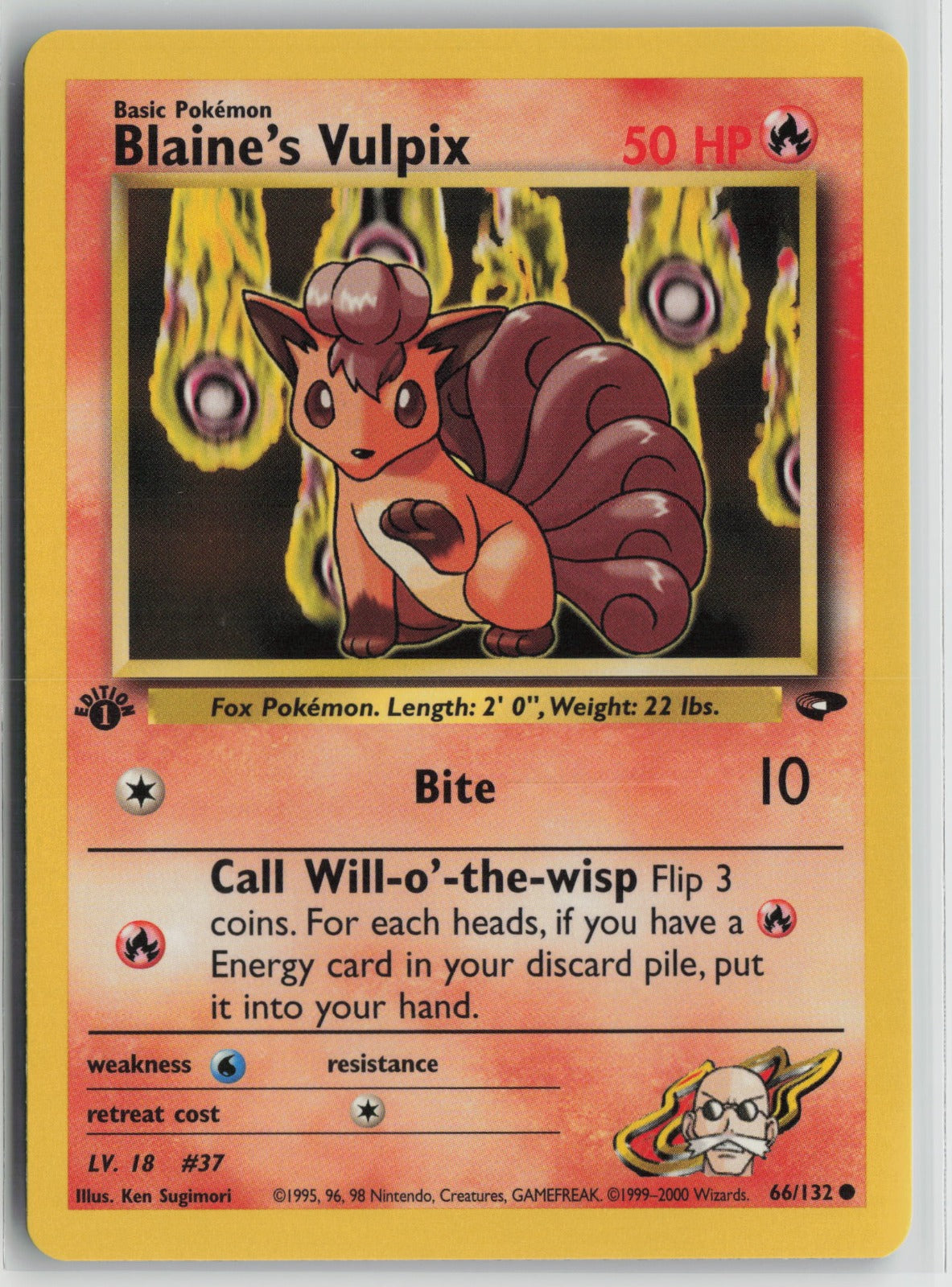 Blaine's Vulpix Common 1st Edition G2 066/132 NM