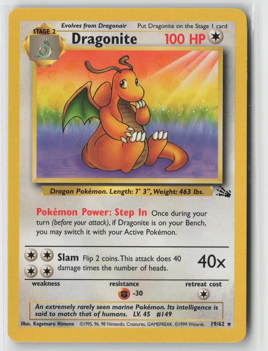 Dragonite (19) Rare Fossil 19/62 MP