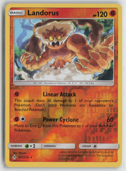 Landorus Holo Rare Reverse Holo SM10 103/214 NM