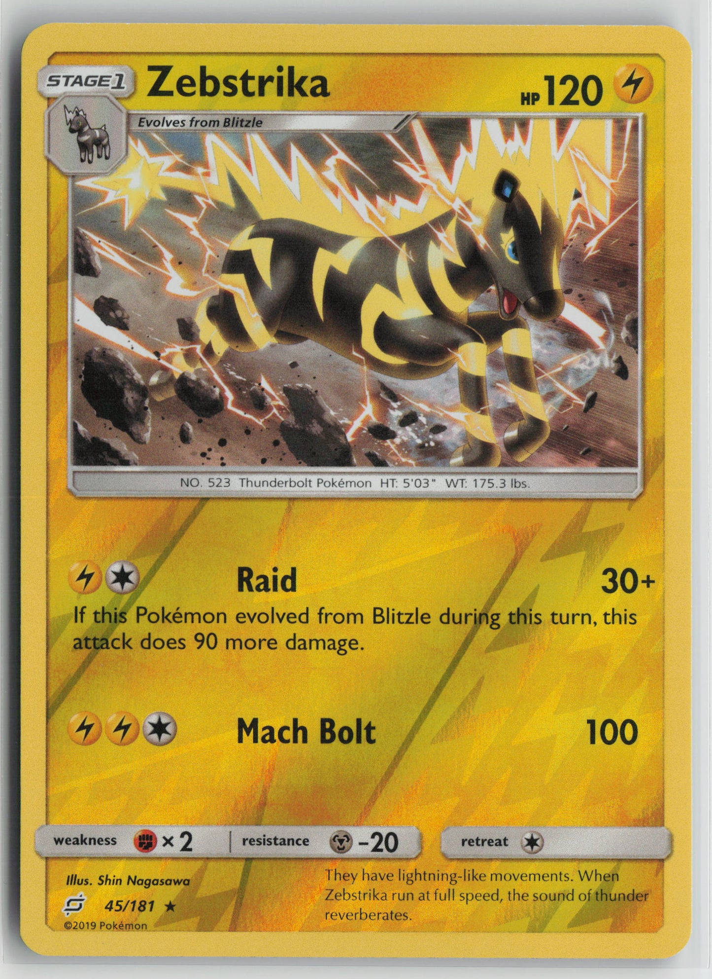 Zebstrika Rare SM Reverse- Team Up 45/181 NM