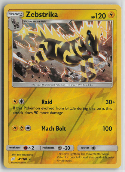 Zebstrika Rare SM Reverse- Team Up 45/181 NM