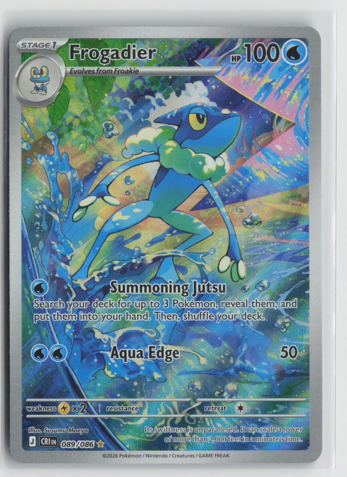 Frogadier Illustration Rare Holo CRI 089/086 NM