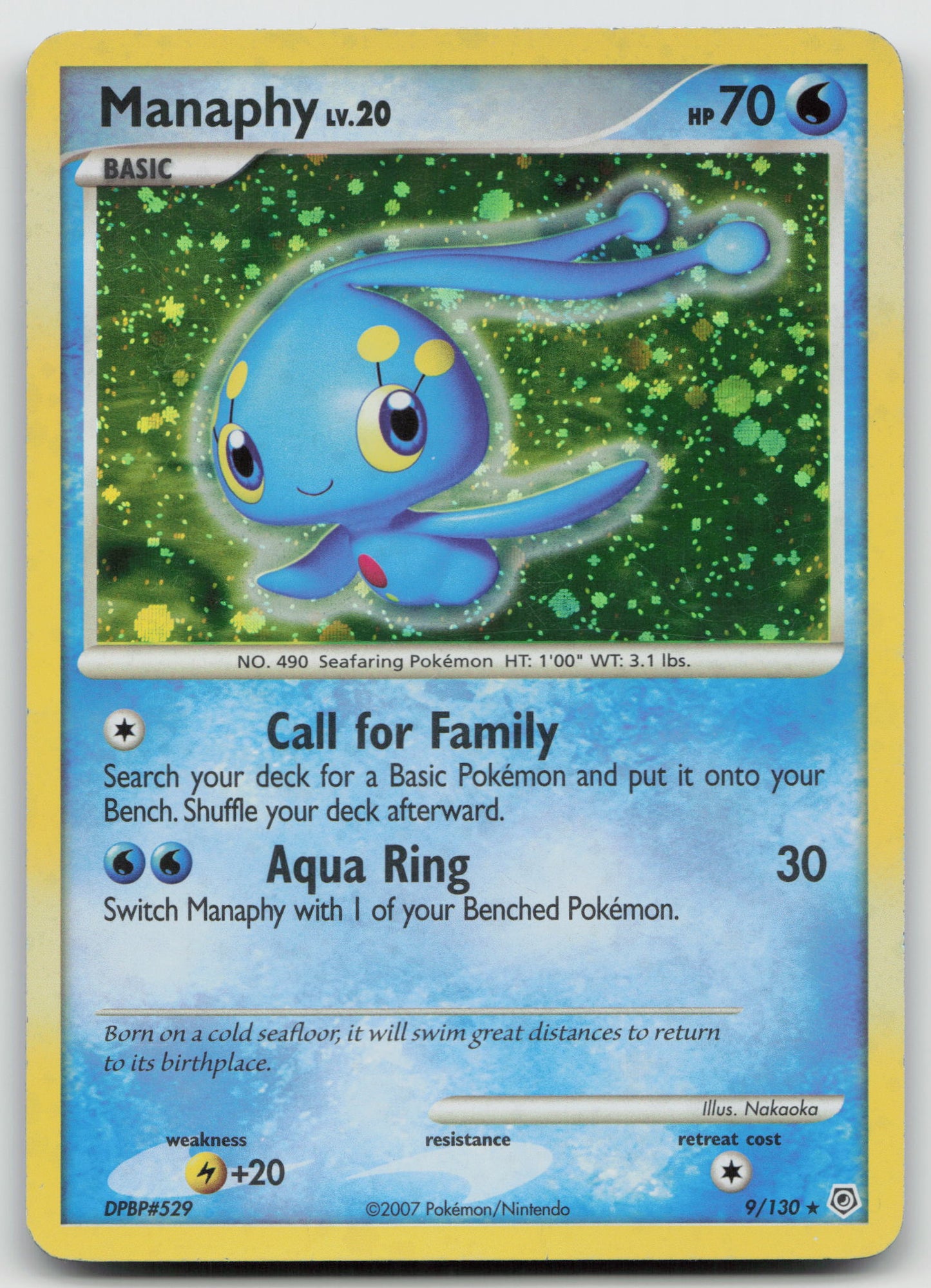 Manaphy Holo Rare Holo DP 9/130 DMG