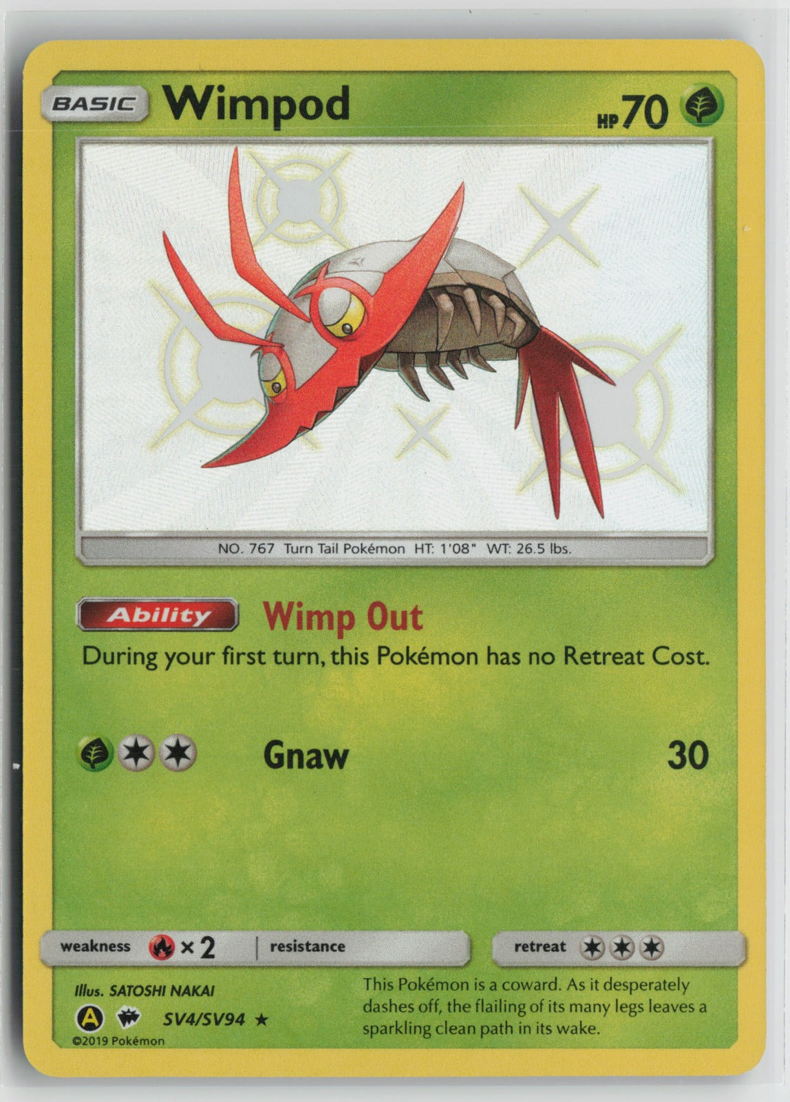 Wimpod Shiny Holo Rare Holo HIF:SV SV4/SV94 NM- A