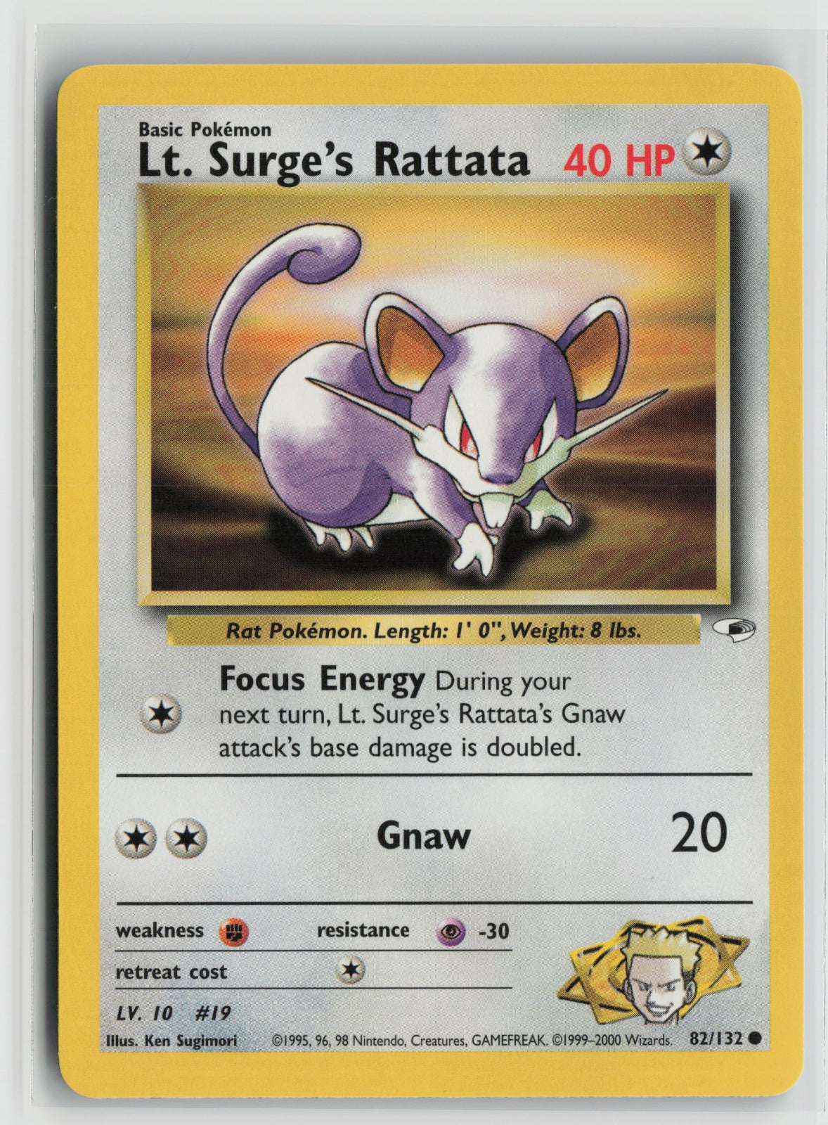 Lt. Surge's Rattata Common Unlimited G1 082/132 NM