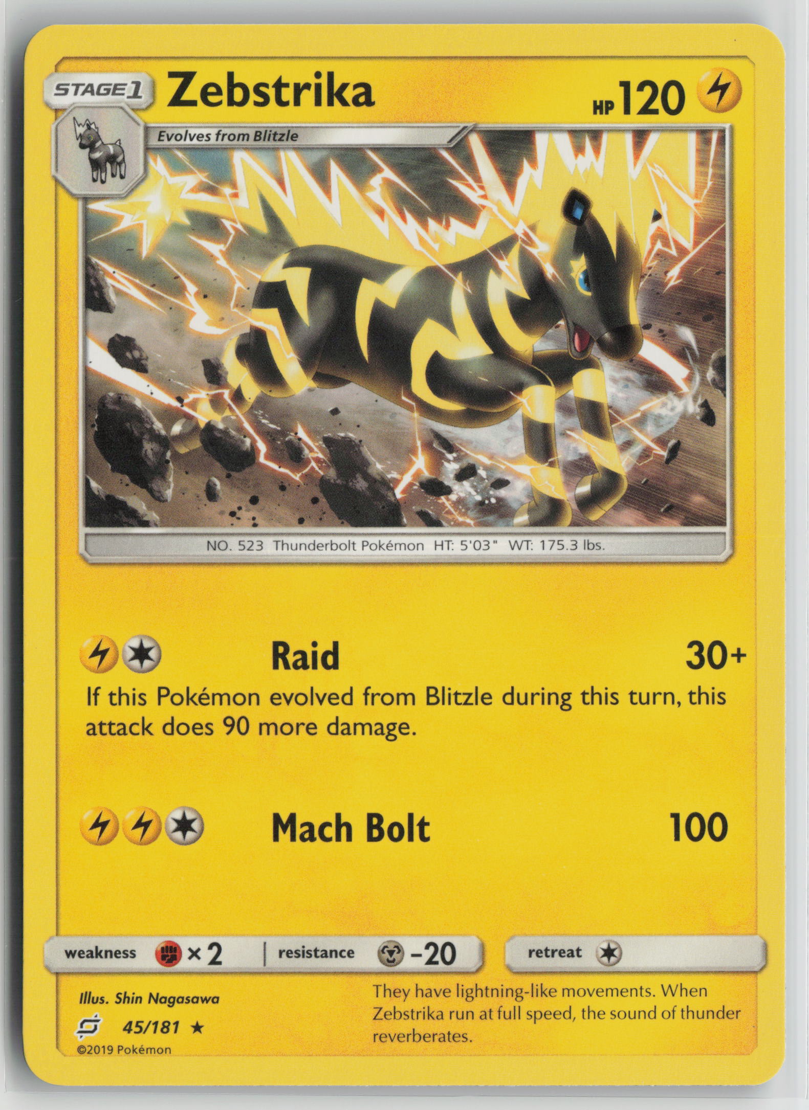 Zebstrika Rare SM - Team Up 45/181 NM