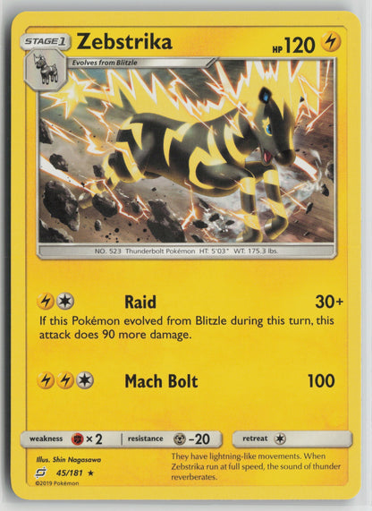 Zebstrika Rare SM - Team Up 45/181 NM