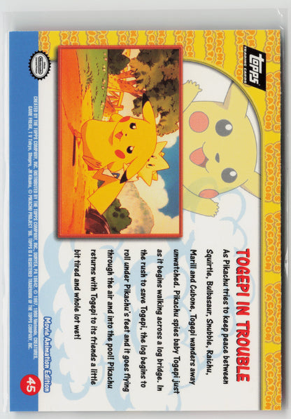 Togepi in Trouble #45 Pikachu's Vacation Topps Movie Animation Edition NM (Back)
