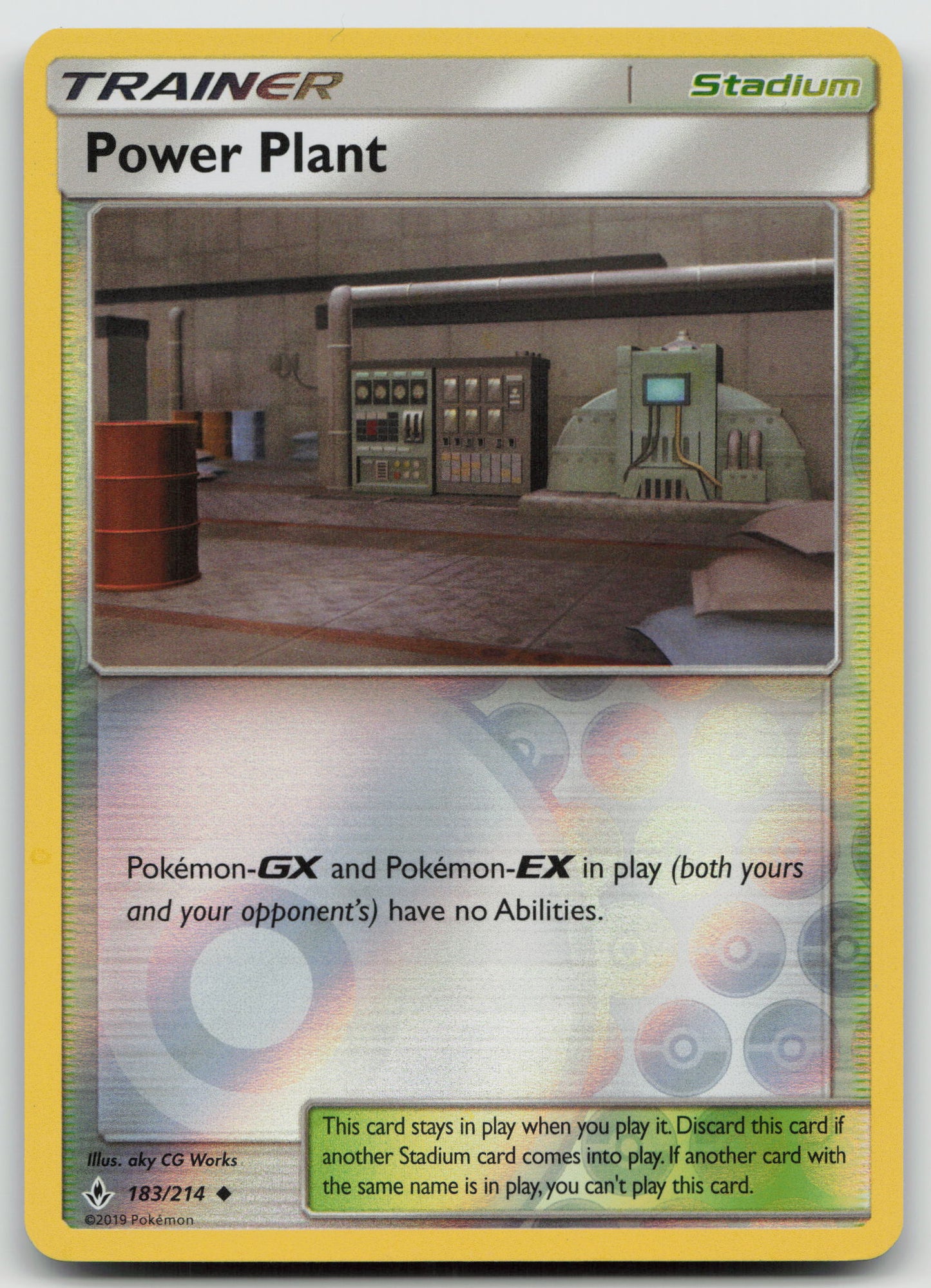 Power Plant Uncommon Reverse Holo SM10 183/214 NM