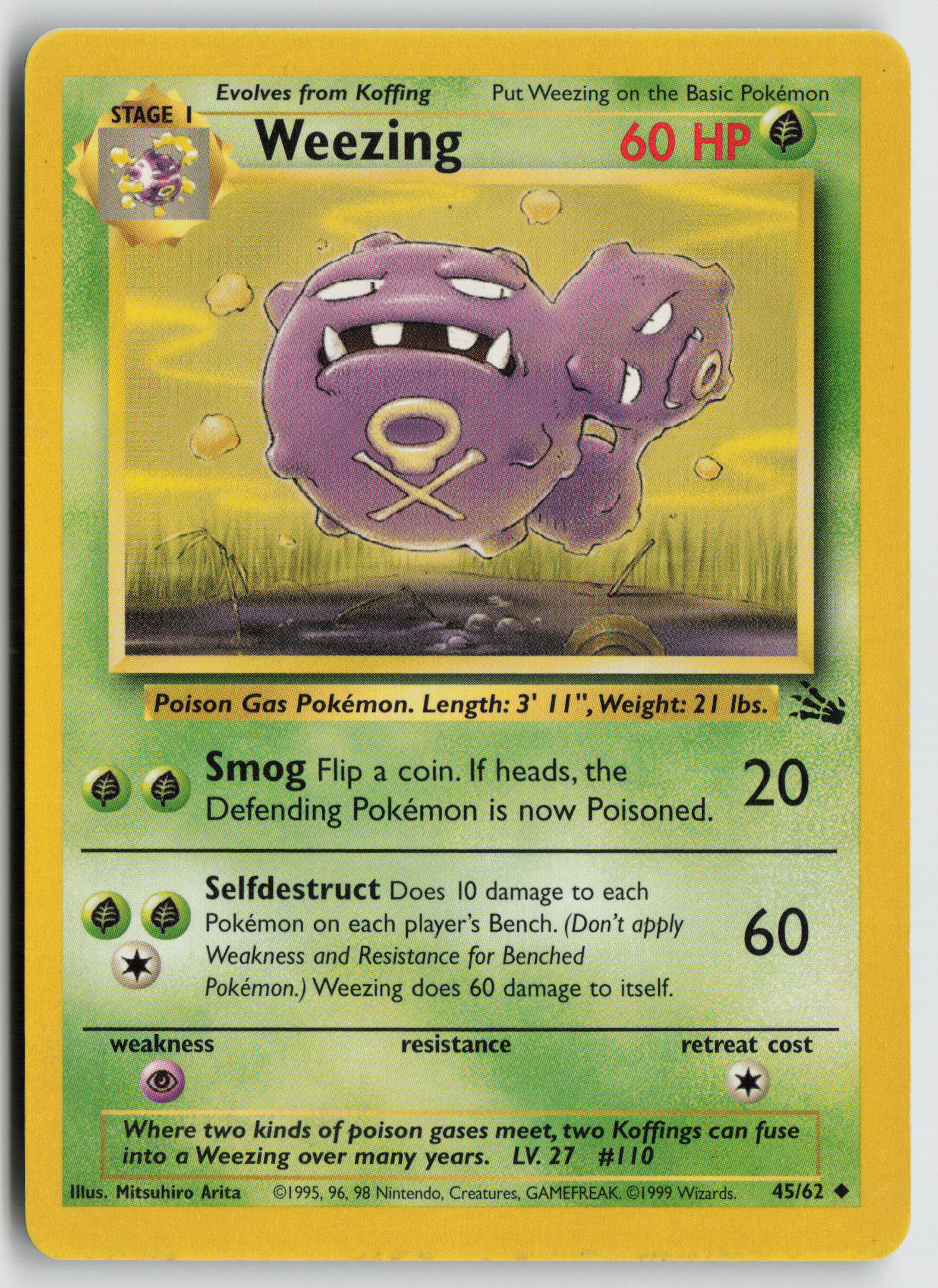 Weezing Uncommon Fossil 45/62 MP