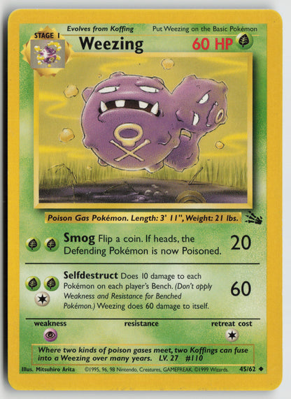 Weezing Uncommon Fossil 45/62 MP